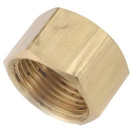 Pipe Fitting, Compression Cap, Lead-Free Brass, 1/2-In.
