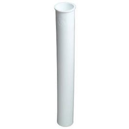 Flanged Kitchen Drain Tailpiece, White Plastic, 1.5 O.D. Tube x 12-In.
