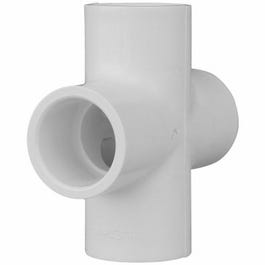 Pipe Fitting, PVC Cross, White, 2-In.
