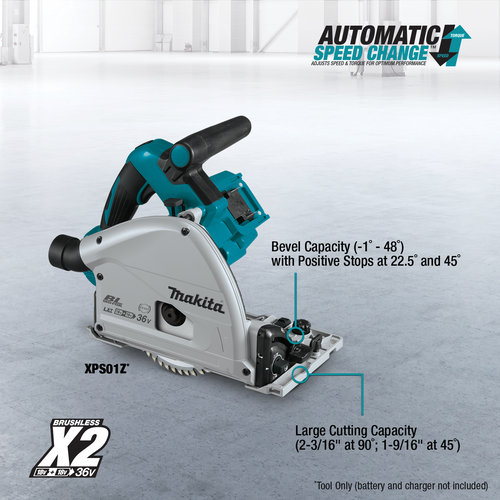 Makita 36V (18V X2) LXT® Brushless 6‑1/2 Plunge Circular Saw, Tool Only