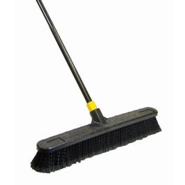 Bulldozer Push Broom, Soft Sweep, Polypropylene Fibers, Black Handle, 24-In.
