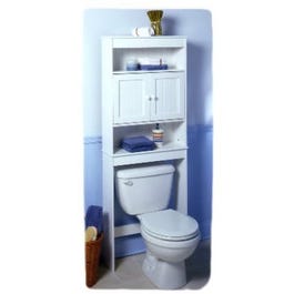 Country Cottage Spacesaver Bathroom Shelf, White, 25-3/8 x 65.25 x 8-In.