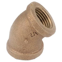 Pipe Fitting, 45-Degree Cast Elbow, Lead-Free Rough Brass, 1/2-In.