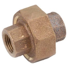 Pipe Fittings, Red Brass Union, Lead Free, 1/2-In.