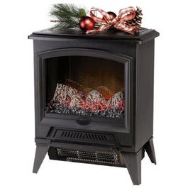 Electric Fireplace Stove, Black, 17.4-In. Width