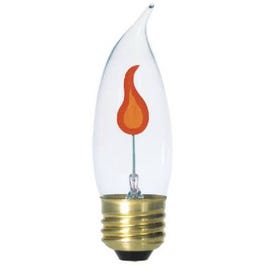 Flicker Flame Light Bulb, Clear, Medium Base, 3-Watts