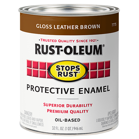 Rust-Oleum® Protective Enamel Brush-On Paint Gloss Leather Brown