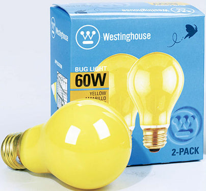 BUG BULB 2 PK 60A/19 YELLOW