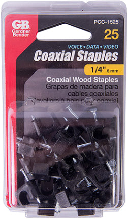 1/4  BLACK MASONRY COAX STAPLES 25/