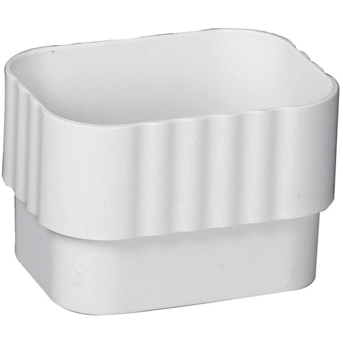 Amerimax 2 In. x 3 In. Traditional K-Style White Vinyl Downspout Connector