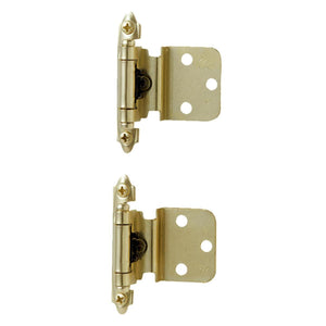 Amerock Polished Brass 3/8 In. Self-Closing Inset Hinge, (2-Pack)