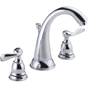 Delta Windmere Chrome 2-Handle Lever 6 In. to 16 In. Widespread Bathroom Faucet with Pop-Up