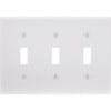 Leviton 3-Gang Plastic Toggle Switch Wall Plate, White