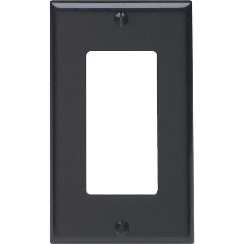 Leviton Decora 1-Gang Smooth Plastic Rocker Decorator Wall Plate, Black