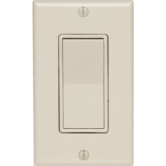 Leviton Decora Residential Grade 15 Amp Rocker Single Pole Switch, Light Almond