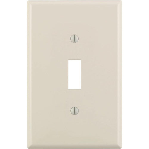 Leviton 1-Gang Plastic Oversized Toggle Switch Wall Plate, Light Almond