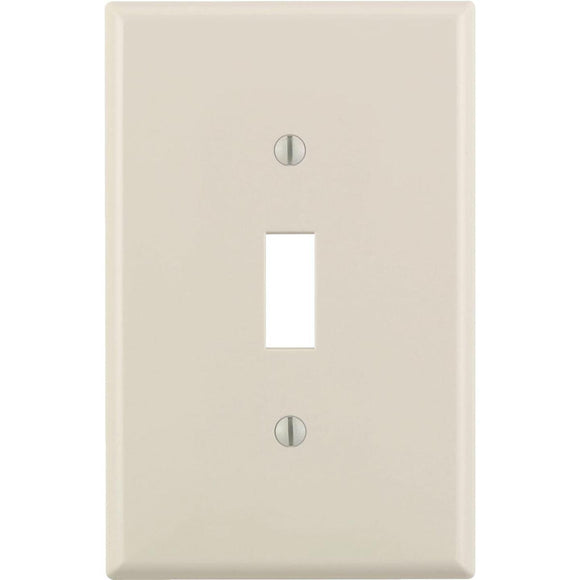 Leviton 1-Gang Plastic Oversized Toggle Switch Wall Plate, Light Almond