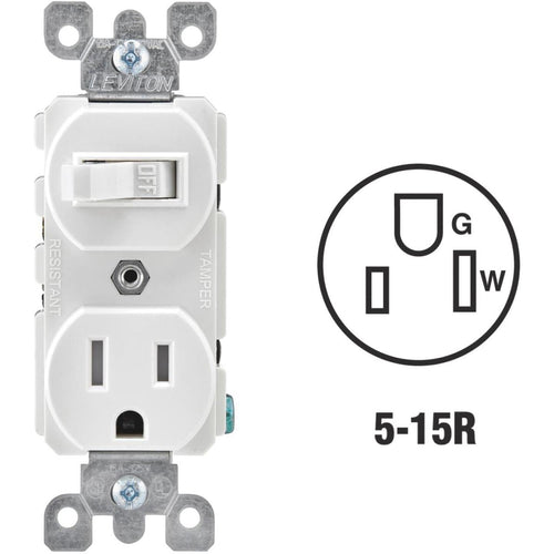 Leviton White 15A Commercial Grade Switch & Outlet