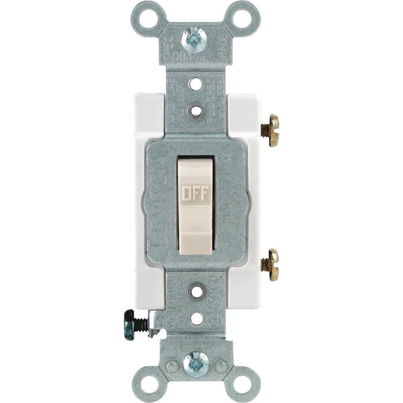 Leviton Commercial Grade 20 Amp Toggle Single Pole Switch, Light Almond