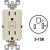 Leviton SmartlockPro Self-Test 15A Light Almond Residential Grade Rounded Corner 5-15R GFCI Outlet