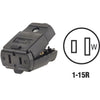 Leviton 15A 125V 2-Wire 2-Pole Hinged Cord Connector, Black