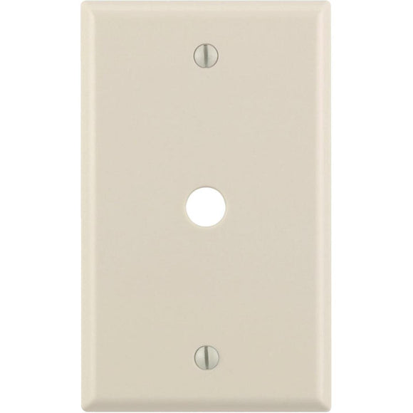Leviton 1-Gang Plastic Light Almond Telephone/Cable Wall Plate with 0.312 In. Hole