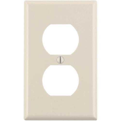 Leviton 1-Gang Smooth Plastic Outlet Wall Plate, Light Almond (10-Pack)