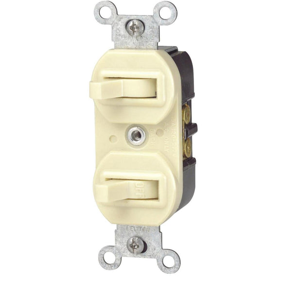 Leviton Single Pole & 3-Way Ivory 15A Duplex Switch