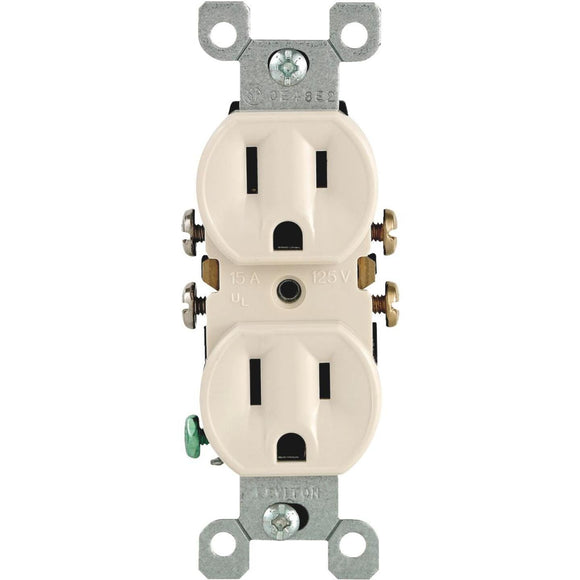 Leviton 15A Light Almond Shallow Grounded 5-15R Duplex Outlet (10-Pack)