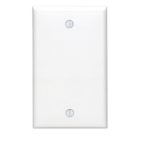 Leviton 1-Gang Standard Nylon Blank Wall Plate, White