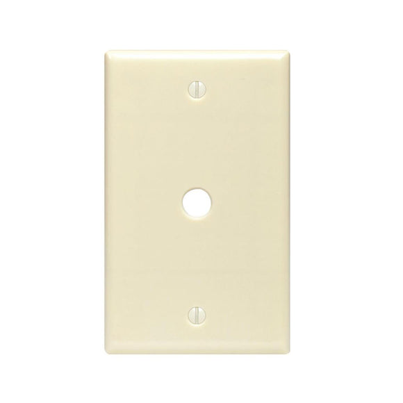 Leviton 1-Gang Plastic Ivory Telephone/Cable Wall Plate with 0.312 In. Hole