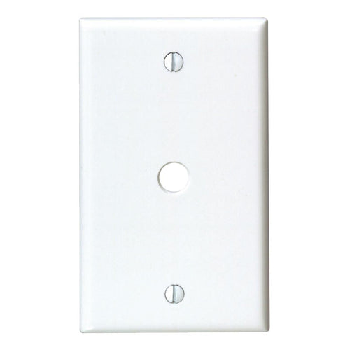 Leviton 1-Gang Plastic White Telephone/Cable Wall Plate with 0.312 In. Hole