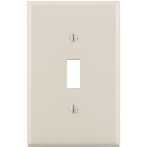 Leviton 1-Gang Thermoplastic Nylon Mid-Way Toggle Switch Wall Plate, Light Almond