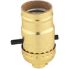 Leviton Push-Button Medium Base Polished Gilt Lamp Socket