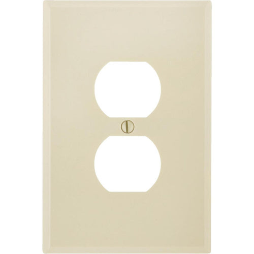 Leviton 1-Gang Smooth Plastic Oversized Outlet Wall Plate, Ivory