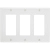 Leviton Decora 3-Gang Smooth Plastic Rocker Decorator Wall Plate, White