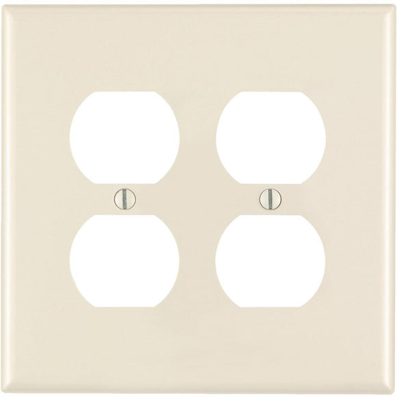 Leviton Mid-Way 2-Gang Thermoplastic Nylon Outlet Wall Plate, Light Almond