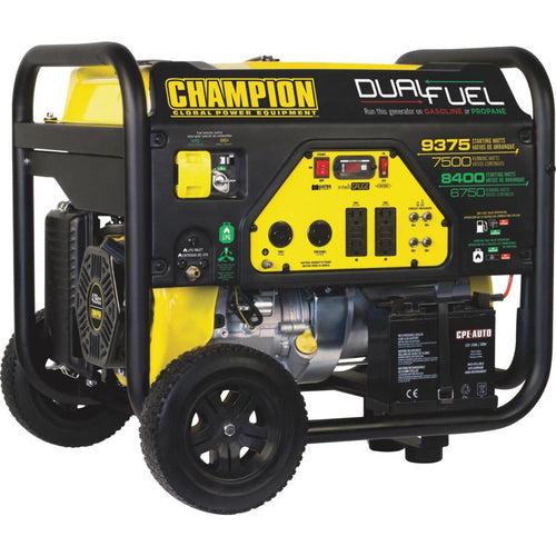 Champion 7500W Dual Fuel Portable Generator with Electric Start (California Compliant)