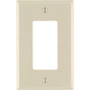 Leviton Decora 1-Gang Thermoplastic Nylon Mid-Way Rocker Wall Plate, Light Almond