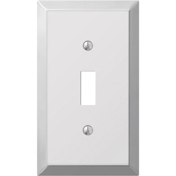 Amerelle 1-Gang Stamped Steel Toggle Switch Wall Plate, Polished Chrome