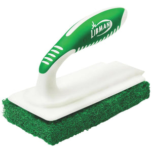 Libman Abrasive Grout, Tile, Tub Green Scrubber with Handle