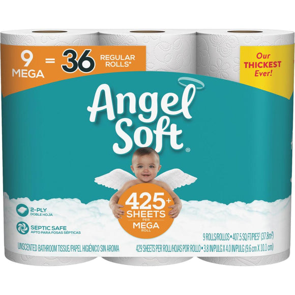 Angel Soft Toilet Paper (9 Mega Rolls)