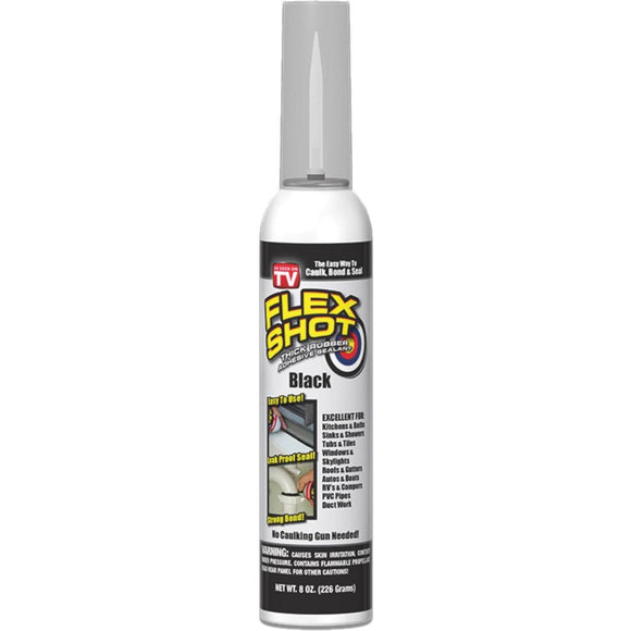 FLEX SHOT 8 Oz. Adhesive Rubber Sealant, Black