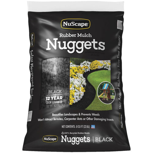 NuScape Black 0.8 Cu. Ft. Rubber Mulch Nuggets