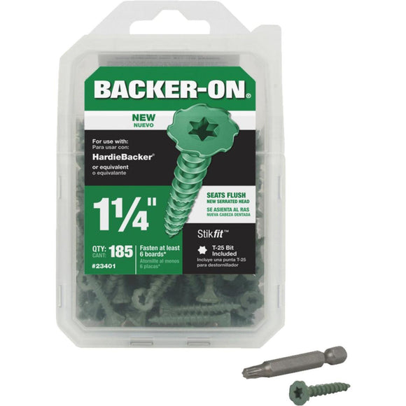 Buildex Backer-On #9 x 1-1/4 In. Cement Board Screw (185 Ct.)