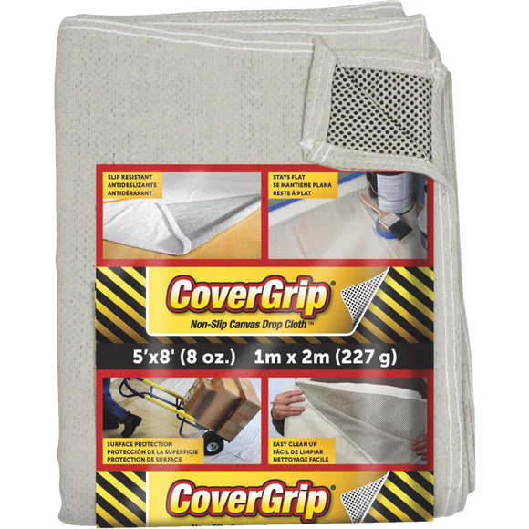 CoverGrip 5 Ft. x 8 Ft. 8 Oz. Non-Slip Safety Drop Cloth