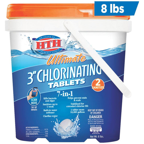 HTH 3 In. 8 Lb. Ultimate Chlorine Tablet