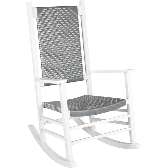 Jack Post Knollwood White Wood Woven Rocking Chair