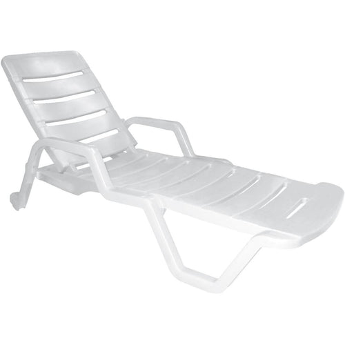 Adams White Resin Adjustable Chaise Lounge