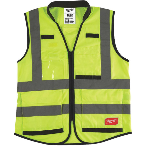 Milwaukee ANSI Class 2 Hi Vis Yellow Performance Safety Vest Small/Medium